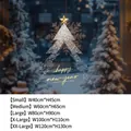 Silver glitter Christmas tree static cling window decal with Happy New Year star design - Small / Sduv-478