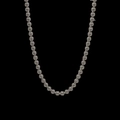 Minimalist silver beaded titanium steel necklace with micro-set zircon stones - Bead Chain / 38cm / White Gold