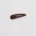 Minimalist leopard print fabric BB hair clip in classic yellow and black tones - Waterdrop Style