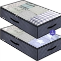 Pack de 2 bolsas de almacenamiento plegables gris oscuro con ventana transparente - 100x50x18cm / Set de 2 / gris oscuro