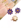 DIY Gänseblümchen-Anhänger in tiefviolettem Emaille und Gold für Schmuck - Lila