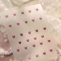 Autocollants ongles cœur rose M1355 avec texture gelée pailletée et lignes argentées - Coeur rose rayonnant-Gelée(M-1355)