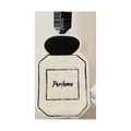 Beige coral fleece hand towel shaped like a perfume bottle with black hanging loop - Perfume Bottle