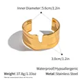 Dimensioni dettagliate con 5,6cm di diametro e 3,0cm di larghezza del bracciale oro 18K - Stile a Faccia Larga a Onde Irregolari Dorate (YYBL025059)