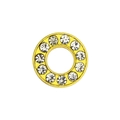 8mm golden slide charm bead with sparkling rhinestones for DIY bracelets and jewelry - 8mm Gold Rhinestone Letter-O
