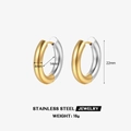 Orecchini a cerchio bicolore da 22mm in acciaio inossidabile oro e argento - 4x14mm (Bicolore)