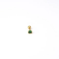 Minimalist gold heart earring with dark green zircon stone and screw ball back closure - Gold/Dark Green Zircon (340-5#)