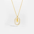 Minimalist S925 sterling silver 18K gold necklace with oval pendant and letter N - Letter N