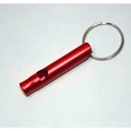 Red aluminum alloy survival whistle with key ring for outdoor camping and rescue - Red