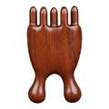 Deep reddish-brown sandalwood massage comb with 5-tooth scalp meridians design - Scarecrow Massager