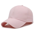 Gorra de béisbol rosa de secado rápido con orificios de ventilación láser de deporte - Ajustable / Rosa