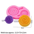 Pink silicone lollipop mold with spiral design for chocolate and fondant baking - 2# Pink-Large