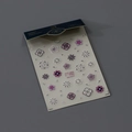 Autocollants ongles mats MN-351F avec fleurs violettes et motifs géométriques étoilés - Style de Relief Mandala Violet et Rose (MN-251F)