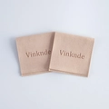 Microfiber velvet jewelry pouches in light pink and beige with embossed brand logo - Nude Pink
