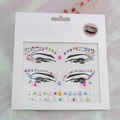 Bijoux de visage en cristal et perles sur carte blanche pour maquillage de festival - Style SD11