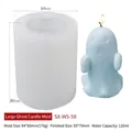 Spookvormige Halloween siliconen mal voor kaarsen met een blauw spookvoorbeeld - Grote Geest