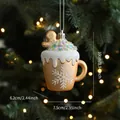 Addobbo natalizio a tazzina da caffè color oro champagne con fiocco di neve e pan di zenzero - Stile Tazza