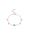 Roségoldenes S925-Silberarmband mit blauem Tropfen-Opal und funkelndem Zirkonia-Dekor - Roségold