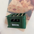 Calamita da frigo a forma di cassetta di birra verde con bottiglie in miniatura - Apribottiglie magnetico verde / Verde