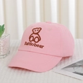 Pink toddler baseball cap featuring embroidered cartoon bear and Battlo bear text - Battlobear Style (Pink)