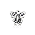 Silver vintage zinc alloy hollow butterfly pendant charm for DIY jewelry and bracelets - 10420-12x12mm-0.6g Antique Silver Butterfly