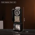 Modelo de teléfono público retro de 1957 en resina negra para decoración vintage - Teléfono Retro Negro
