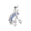 Silver hairdresser brooch with #1 Hairdresser engraving and blue rhinestones - Silver Hairdresser #1 Style (YNCP7720银)