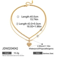 Collana a doppio strato in acciaio inossidabile placcato oro 18K con cuore e croce - Stile Cuore Croce a Doppio Strato Dorato (JDN0204042)