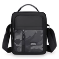 Borsa a tracolla sportiva multifunzionale da uomo nera e mimetica con cinghia regolabile - Nero