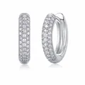 Glinsterende S925 sterling zilveren oorringen bezet met moissanite stenen voor dames - E13197 74 Stenen