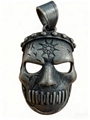 Ciondolo maschera vichinga vintage in acciaio inossidabile argento dal design gotico - Ciondolo Maschera Starfire (E0212)
