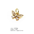 Golden butterfly pendant in copper and zircon for DIY jewelry making 11x7mm size - 20 (Mini Butterfly)