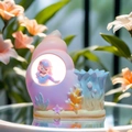 Mermaid shell pen holder with night light function in soft pink and blue gradient - Conch Sitting Style (2104-55)