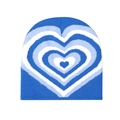 Detail of blue and white heart jacquard pattern on high-quality knitted beanie hat - Blue White Heart