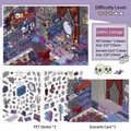 Gothic style DIY cottage PET sticker set with dark fairy tale skulls and vintage furniture - Gothic Hut