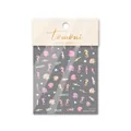 5D embossed seahorse and shell nail art stickers in pink and gold ocean theme - Seahorse Relief (to1774)