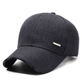 Casquette de baseball d'hiver pour homme avec cache-oreilles et plaque sport en tissu gris - Réglable / Gris