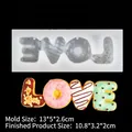 Silicone LOVE letter mold for DIY cake decorating and handmade chocolate crafting - Clear