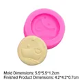 Stampo in silicone rosa con luna e stella sorridenti per fondant e artigianato fai da te - Stella e Luna / Rosa