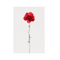 Handmade greeting card with a 3D red paper rose and handwritten Love You message - LOVE YOU Rose - Red