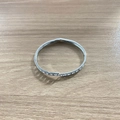 Sleek silver minimalist bangle featuring a single row of sparkling white zircons - White Zirconia (Silver)