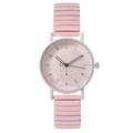 Orologio al quarzo rosa da donna con cinturino elastico e lancetta a cuore - Rosa Chiaro