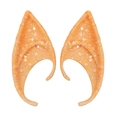 Vibrant orange latex elf ears with shimmering glitter and sequins for cosplay and parties - 12CM OPP Bag / Upgrade Orange Glitter (12CM)