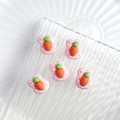 Set of five pink bear-shaped carrot resin charms for DIY nail art and phone cases - 10mm / Carrot Cookie