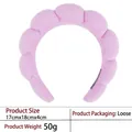 Pink microfiber cloud headband dimensions 17x18x4cm showing 50g weight details - 4- Bright Purple Terry Cloth Headband