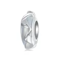 S925 sterling silver wave spiral charm with light blue glitter enamel finish - Light Blue Enamel (SCC2683)