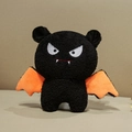 Pluche vleermuis met zwart bont en oranje vleugels voor een Halloween-cadeau - Vleermuis / 20cm