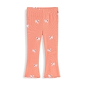 Pantaloni a zampa arancioni per bambine con stampa dalmata e bordo a coste - 2T / Arancione Corallo Stampa Dalmata (1423)