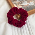 Chouchou élégant en velours bordeaux avec paillettes et texture tricotée élastique - Rouge Velours
