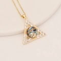 Detailansicht der Kupferkette mit Horusauge-Dreiecksanhänger und Zirkonia-Einlagen - Auge des Horus Stil(1#)